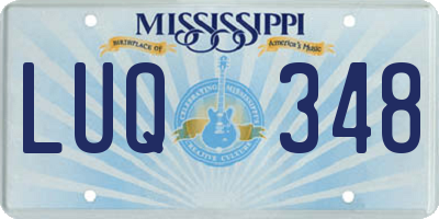 MS license plate LUQ348