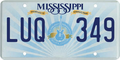 MS license plate LUQ349