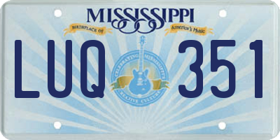 MS license plate LUQ351