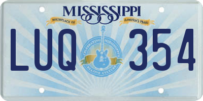 MS license plate LUQ354
