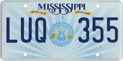 MS license plate LUQ355
