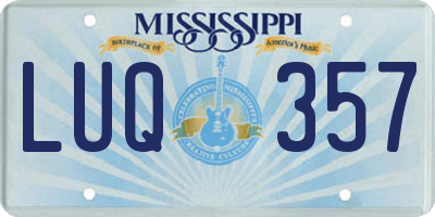 MS license plate LUQ357