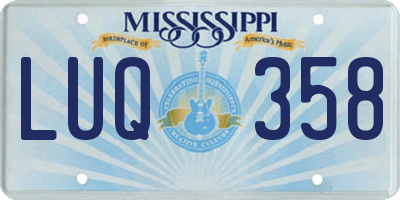 MS license plate LUQ358
