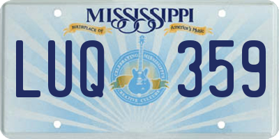 MS license plate LUQ359