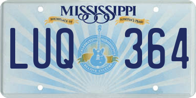 MS license plate LUQ364