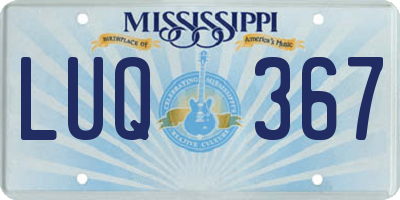 MS license plate LUQ367