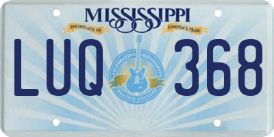 MS license plate LUQ368
