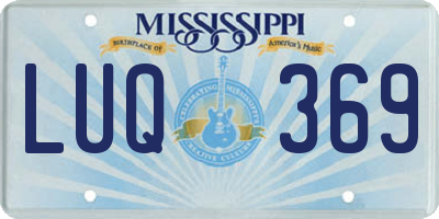 MS license plate LUQ369