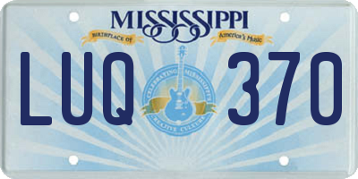 MS license plate LUQ370