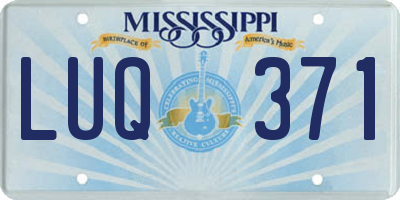 MS license plate LUQ371