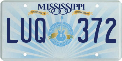 MS license plate LUQ372