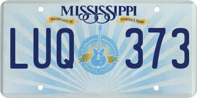 MS license plate LUQ373