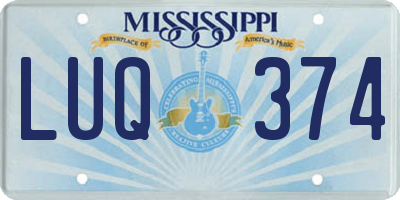 MS license plate LUQ374