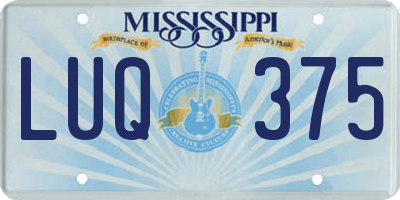 MS license plate LUQ375