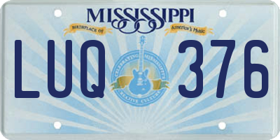MS license plate LUQ376