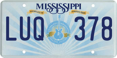 MS license plate LUQ378