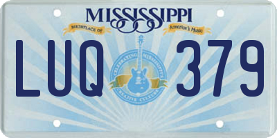 MS license plate LUQ379