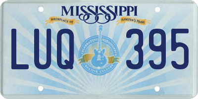 MS license plate LUQ395