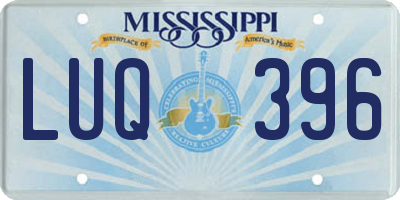 MS license plate LUQ396