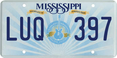 MS license plate LUQ397
