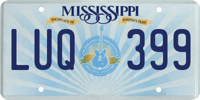 MS license plate LUQ399
