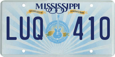 MS license plate LUQ410