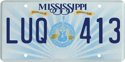 MS license plate LUQ413