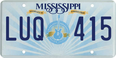 MS license plate LUQ415