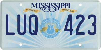 MS license plate LUQ423