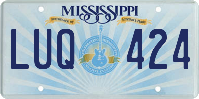 MS license plate LUQ424