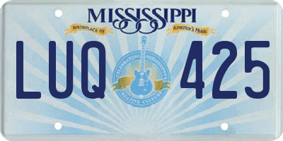 MS license plate LUQ425