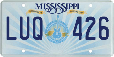 MS license plate LUQ426