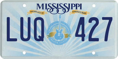 MS license plate LUQ427
