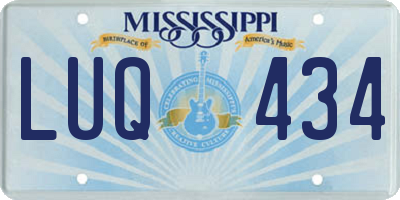 MS license plate LUQ434