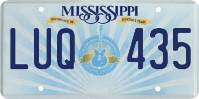 MS license plate LUQ435