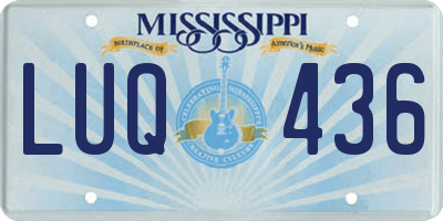 MS license plate LUQ436