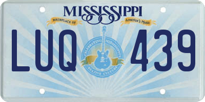 MS license plate LUQ439