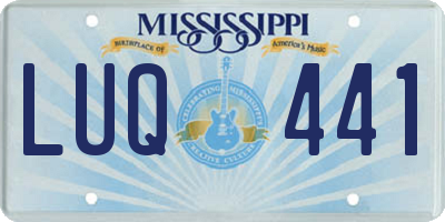MS license plate LUQ441