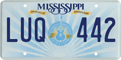 MS license plate LUQ442