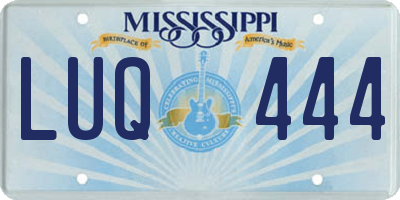 MS license plate LUQ444