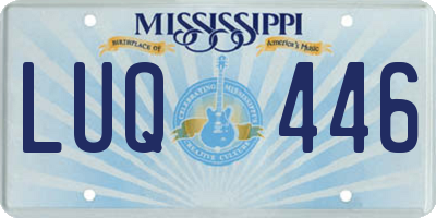 MS license plate LUQ446