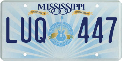 MS license plate LUQ447