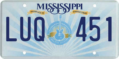MS license plate LUQ451