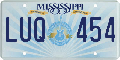 MS license plate LUQ454