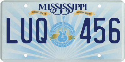 MS license plate LUQ456