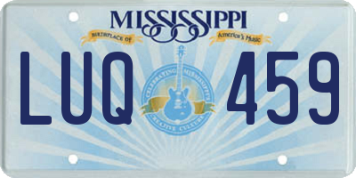 MS license plate LUQ459