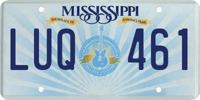 MS license plate LUQ461