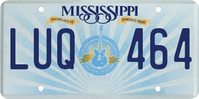 MS license plate LUQ464