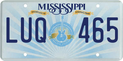 MS license plate LUQ465