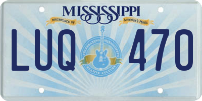 MS license plate LUQ470